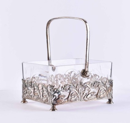 Jugendstil Henkelschale, wohl Frankreich um 1900