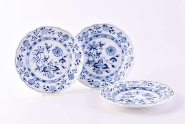 3 Kuchenteller MeissenPorzellan 