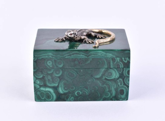 Malachit Deckeldose Russland