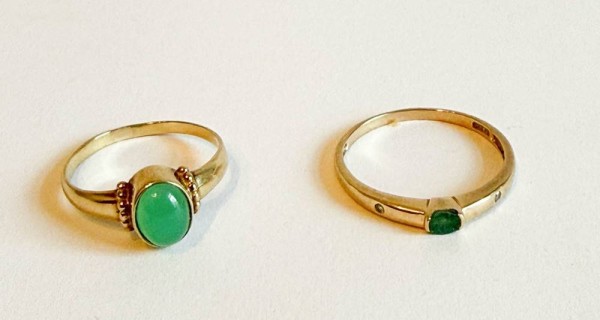 Two emerald rings