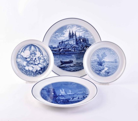 4 Wandteller Meissen