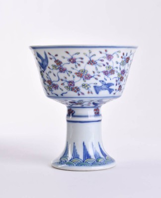 Doucai foot cup China probably Qing Dynasti 