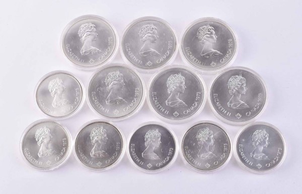 A group of coins Canada Olympics 1976