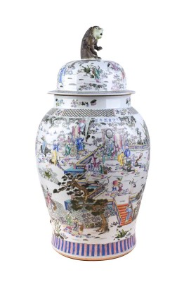 Große Famille- Rose Bodenvase China Qing Periode