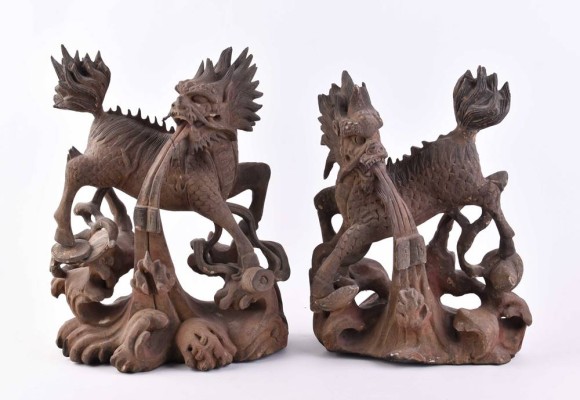 Paar Löwenhunde, Japan Edo- Periode