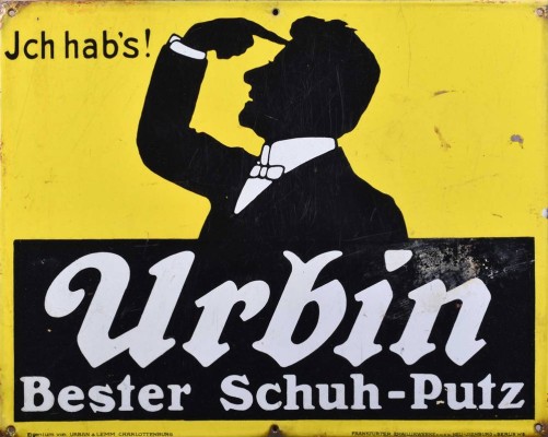 Altes Emaille Werbeschild Urbin