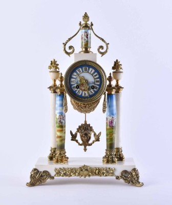 Column-style pendulum clock, France, mid-19th century.