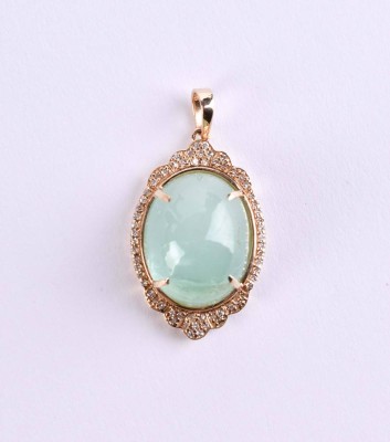 Emerald and Brilliant-Cut Diamond Pendant