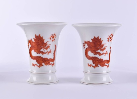 2 Bechervasen Meissen 20 Jhd.