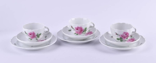 drei Kaffeegedecke Meissen
