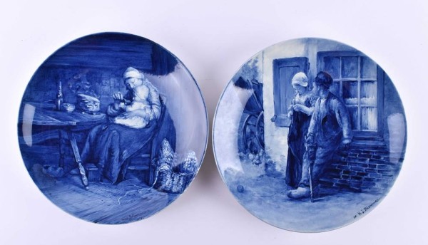 Paar Teller Delft