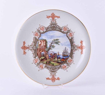 Prunk plate Kauffahrtei Meissen 