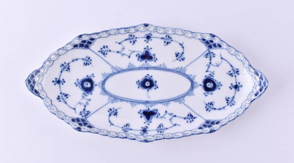 Ovale Schale, Musselmalet Vollspitze, Royal Copenhagen