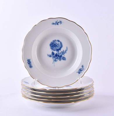 5 Speiseteller & 1 Suppenteller Meissen