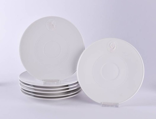7 Teller KPM Arkadia mit Medaillon