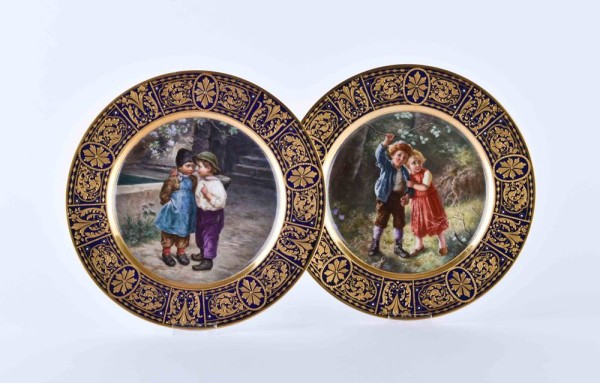 Carl Knoll Carlsbad, Alt Österreich Prunkteller um 1890-1900