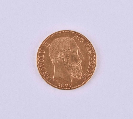 Belgien 20 France Leopold 1877