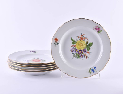 Sechs Speiseteller Meissen