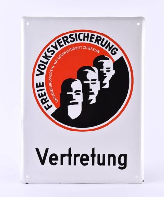 Enamel sign Freie Volksversicherung