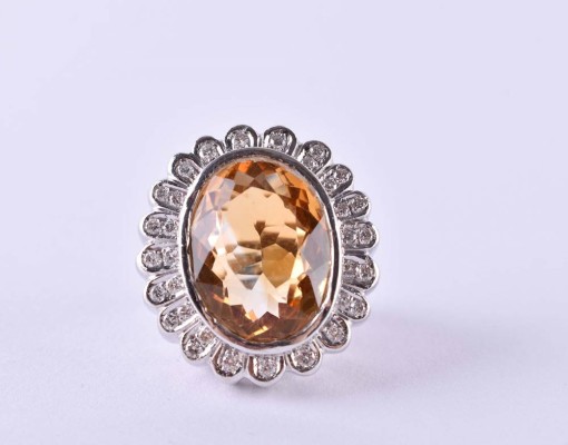 Designer Citrin-Brillantring