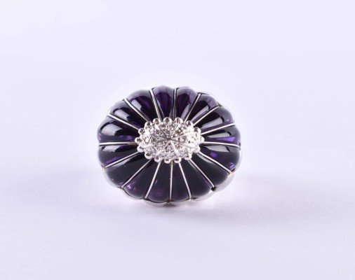 Amethyst-Brillantring Moonlight