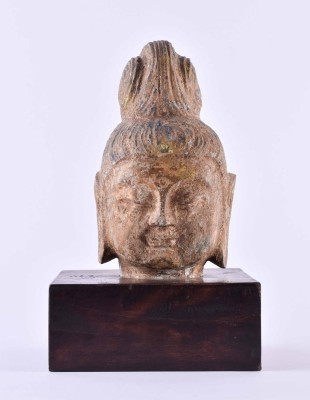 Stone head of Guanyin, China probably Ming period (1368-1644)