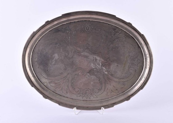 Silbertablett um 1870