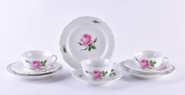 3 Meissen tea sets