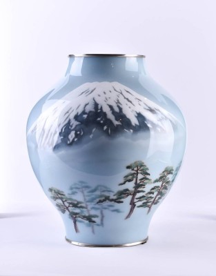 große japanische Cloisonné-Emaille-Vase von Tamura Yukio (1937)