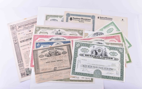 A group of shares and bonds