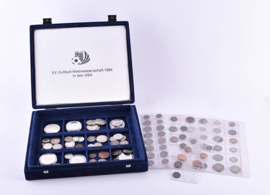 A group of coins all over the world