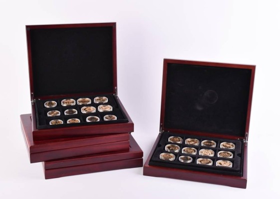 A group of coins and medals