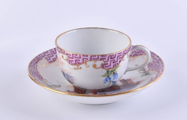 Kauffahrtei-Tasse und Untertasse Meissen
