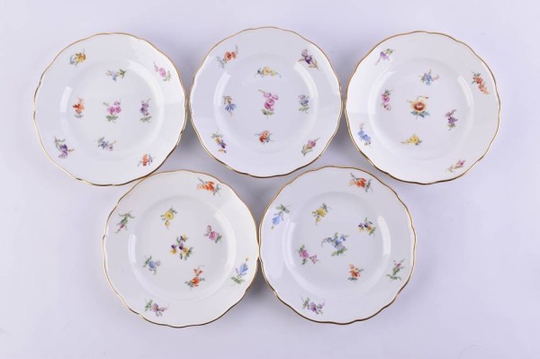 5 cake plates Meissen 19th century