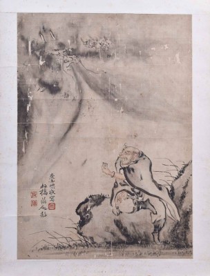Asiatische Seidenmalerei wohl 18. Jhd.